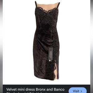 Bronx and Banco Black Lace Velvet Mini Dress brand new size 0